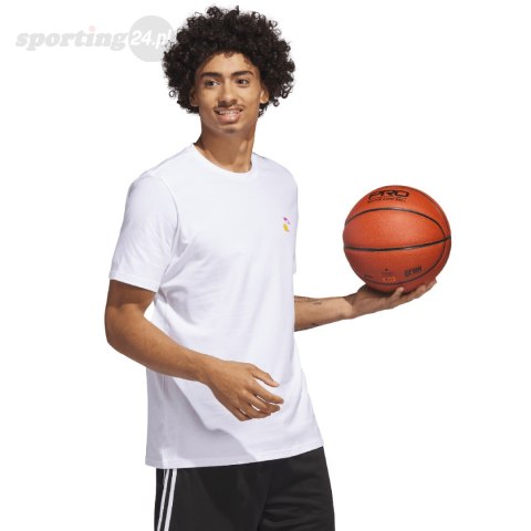 Koszulka męska adidas Lil Stripe Spring Break Graphic Short Sleeve Basketball Tee biała IC1868 Adidas Koszulka męska adidas Lil Stripe Spring Break Graphic Short Sleeve Basketball Tee biała IC1868 Adidas