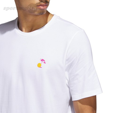 Koszulka męska adidas Lil Stripe Spring Break Graphic Short Sleeve Basketball Tee biała IC1868 Adidas Koszulka męska adidas Lil Stripe Spring Break Graphic Short Sleeve Basketball Tee biała IC1868 Adidas
