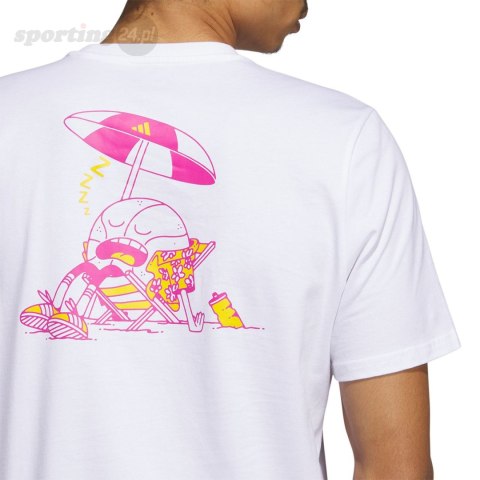Koszulka męska adidas Lil Stripe Spring Break Graphic Short Sleeve Basketball Tee biała IC1868 Adidas Koszulka męska adidas Lil Stripe Spring Break Graphic Short Sleeve Basketball Tee biała IC1868 Adidas
