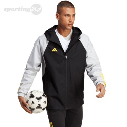 Kurtka męska adidas Tiro 23 Competition All-Weather czarno-szara IC4571 Adidas teamwear Kurtka męska adidas Tiro 23 Competition All-Weather czarno-szara IC4571 Adidas teamwear