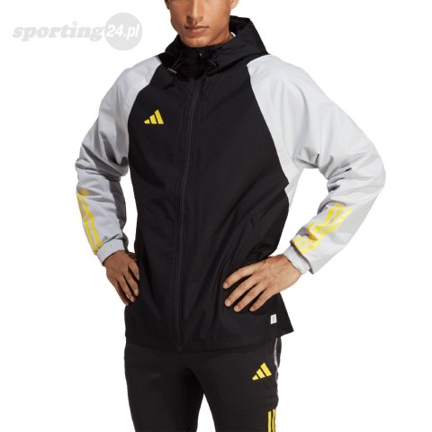 Kurtka męska adidas Tiro 23 Competition All-Weather czarno-szara IC4571 Adidas teamwear Kurtka męska adidas Tiro 23 Competition All-Weather czarno-szara IC4571 Adidas teamwear