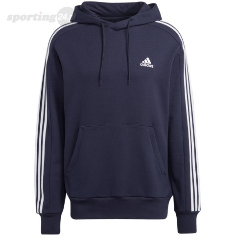 Bluza męska adidas Essentials French Terry 3-Stripes Hoodie granatowa IC0436 Adidas