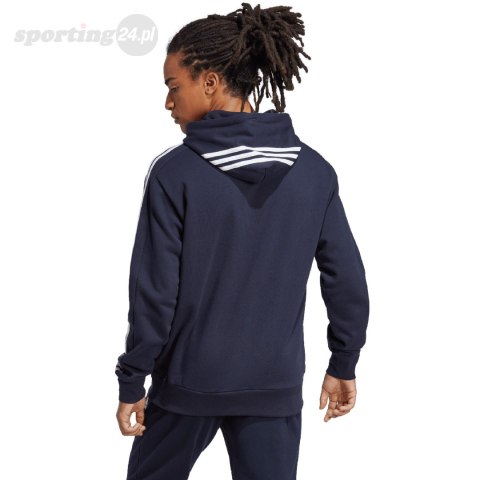 Bluza męska adidas Essentials French Terry 3-Stripes Hoodie granatowa IC0436 Adidas Bluza męska adidas Essentials French Terry 3-Stripes Hoodie granatowa IC0436 Adidas