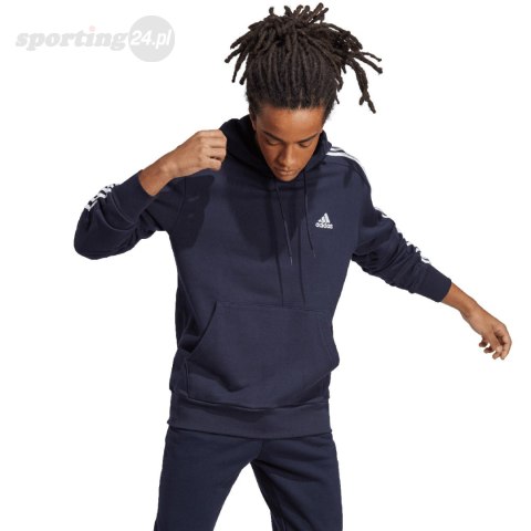 Bluza męska adidas Essentials French Terry 3-Stripes Hoodie granatowa IC0436 Adidas Bluza męska adidas Essentials French Terry 3-Stripes Hoodie granatowa IC0436 Adidas
