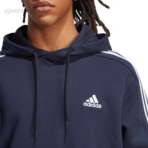 Bluza męska adidas Essentials French Terry 3-Stripes Hoodie granatowa IC0436 Adidas Bluza męska adidas Essentials French Terry 3-Stripes Hoodie granatowa IC0436 Adidas