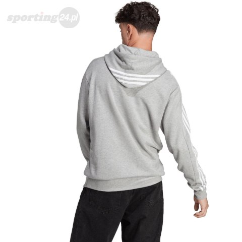 Bluza męska adidas Essentials French Terry 3-Stripes Hoodie szara IC0437 Adidas Bluza męska adidas Essentials French Terry 3-Stripes Hoodie szara IC0437 Adidas