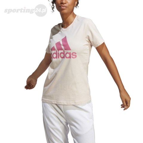 Koszulka damska adidas Loungewear Essentials Logo Tee kremowa IB9455 Adidas Koszulka damska adidas Loungewear Essentials Logo Tee kremowa IB9455 Adidas