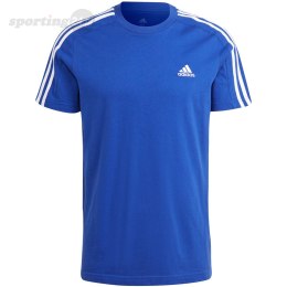 Koszulka męska adidas Essentials Single Jersey 3-Stripes niebieska IC9338 Adidas