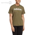 Koszulka męska adidas Essentials Single Jersey Linear Embroidered Logo Tee khaki IC9280 Adidas