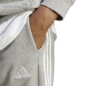 Spodnie męskie adidas Essentials French Terry Tapered Cuff 3-Stripes szare IC9407 Adidas