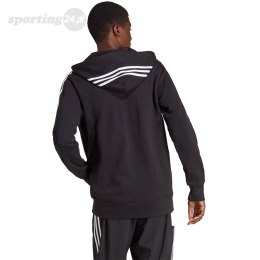 Bluza męska adidas Essentials French Terry 3-Stripes Full-Zip Hoodie czarna IC0433 Adidas