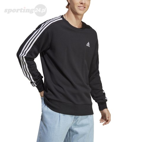 Bluza męska adidas Essentials French Terry 3-Stripes czarna IC9317 Adidas Bluza męska adidas Essentials French Terry 3-Stripes czarna IC9317 Adidas