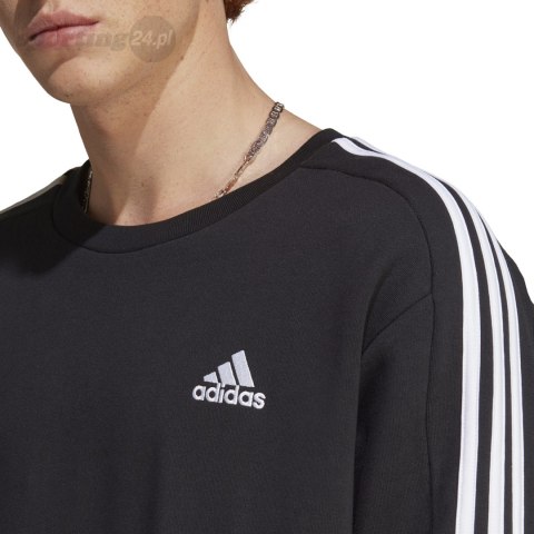 Bluza męska adidas Essentials French Terry 3-Stripes czarna IC9317 Adidas Bluza męska adidas Essentials French Terry 3-Stripes czarna IC9317 Adidas