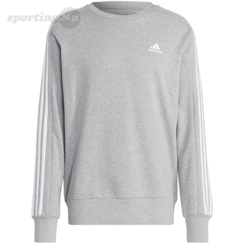 Bluza męska adidas Essentials French Terry 3-Stripes szara IC9319 Adidas Bluza męska adidas Essentials French Terry 3-Stripes szara IC9319 Adidas