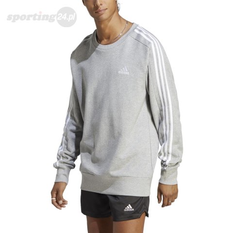 Bluza męska adidas Essentials French Terry 3-Stripes szara IC9319 Adidas Bluza męska adidas Essentials French Terry 3-Stripes szara IC9319 Adidas