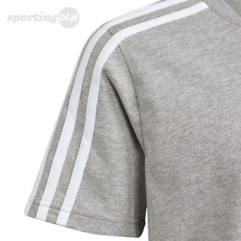 Koszulka dla dzieci adidas Essentials 3-Stripes Cotton Tee szara IB1669 Adidas Koszulka dla dzieci adidas Essentials 3-Stripes Cotton Tee szara IB1669 Adidas