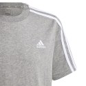 Koszulka dla dzieci adidas Essentials 3-Stripes Cotton Tee szara IB1669 Adidas