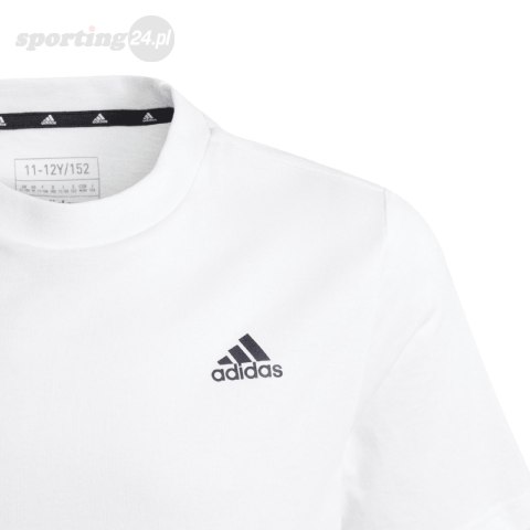 Koszulka dla dzieci adidas Essentials Small Logo Cotton Tee biała IB4093 Adidas Koszulka dla dzieci adidas Essentials Small Logo Cotton Tee biała IB4093 Adidas