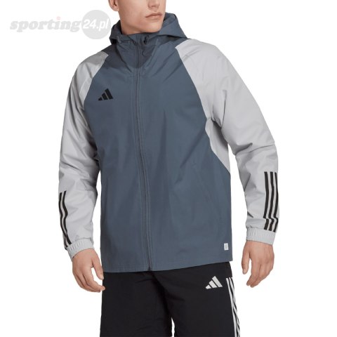 Kurtka męska adidas Tiro 23 Competition All-Weather szara HU1320 Adidas teamwear Kurtka męska adidas Tiro 23 Competition All-Weather szara HU1320 Adidas teamwear