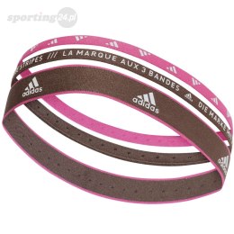 Opaski na włosy adidas Hairbands 3 szt. OSFM brązowo-różowa IC6515 Adidas