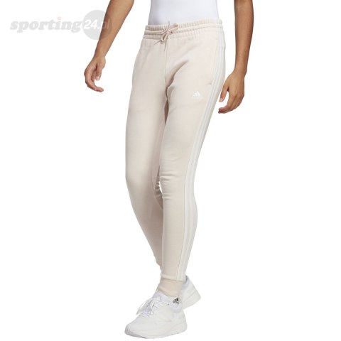 Spodnie damskie adidas Essentials 3-Stripes French Terry Cuffed kremowe IC9924 Adidas Spodnie damskie adidas Essentials 3-Stripes French Terry Cuffed kremowe IC9924 Adidas