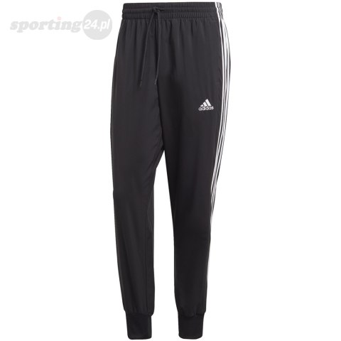 Spodnie męskie adidas Aerorady Essentials Tapered Cuff Woven 3-Stripes czarne IC0041 Adidas