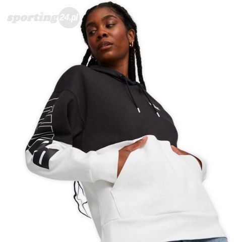 Bluza damska Puma Power Colorblock Hoodie FL czarno-biała 676023 01 Puma Bluza damska Puma Power Colorblock Hoodie FL czarno-biała 676023 01 Puma
