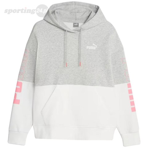 Bluza damska Puma Power Colorblock Hoodie FL szaro-biała 676023 04 Puma Bluza damska Puma Power Colorblock Hoodie FL szaro-biała 676023 04 Puma