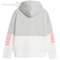Bluza damska Puma Power Colorblock Hoodie FL szaro-biała 676023 04 Puma