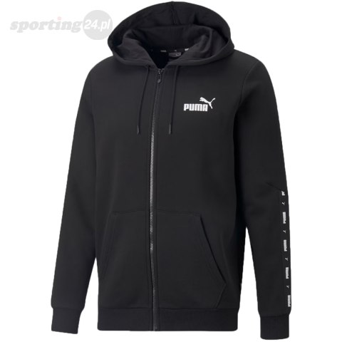 Bluza męska Puma ESS+ Tape Full-Zip Hoodie FL czarna 670270 01 Puma Bluza męska Puma ESS+ Tape Full-Zip Hoodie FL czarna 670270 01 Puma
