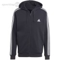 Bluza męska adidas Essentials Fleece 3-Stripes Full-Zip czarna IB4029 Adidas