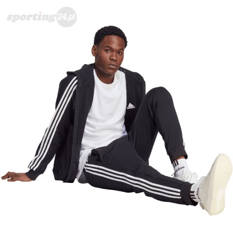 Bluza męska adidas Essentials Fleece 3-Stripes Full-Zip czarna IB4029 Adidas Bluza męska adidas Essentials Fleece 3-Stripes Full-Zip czarna IB4029 Adidas