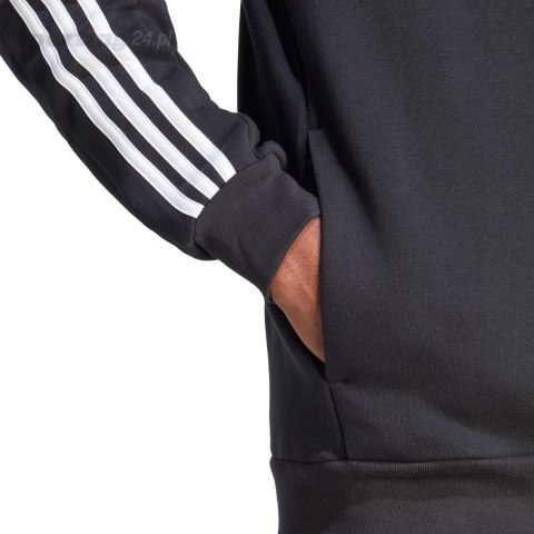 Bluza męska adidas Essentials Fleece 3-Stripes Full-Zip czarna IB4029 Adidas Bluza męska adidas Essentials Fleece 3-Stripes Full-Zip czarna IB4029 Adidas