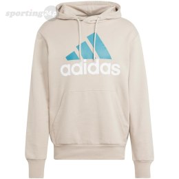 Bluza męska adidas Essentials French Terry Big Logo Hoodie beżowa IJ8584 Adidas