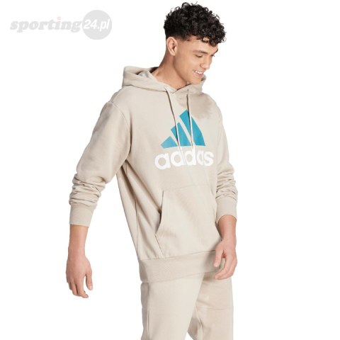 Bluza męska adidas Essentials French Terry Big Logo Hoodie beżowa IJ8584 Adidas Bluza męska adidas Essentials French Terry Big Logo Hoodie beżowa IJ8584 Adidas