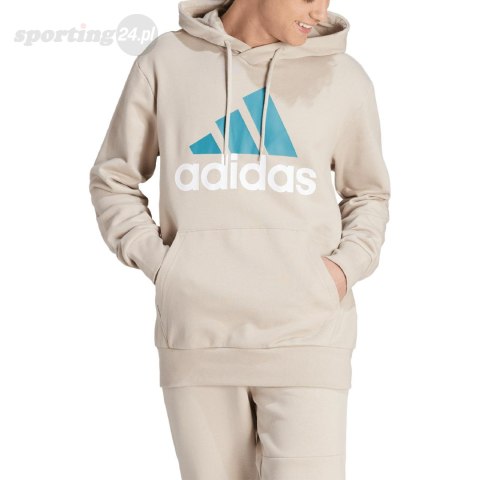 Bluza męska adidas Essentials French Terry Big Logo Hoodie beżowa IJ8584 Adidas Bluza męska adidas Essentials French Terry Big Logo Hoodie beżowa IJ8584 Adidas