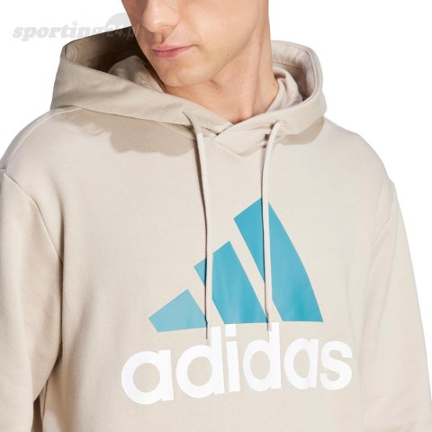 Bluza męska adidas Essentials French Terry Big Logo Hoodie beżowa IJ8584 Adidas Bluza męska adidas Essentials French Terry Big Logo Hoodie beżowa IJ8584 Adidas