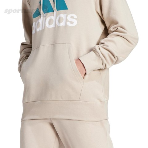 Bluza męska adidas Essentials French Terry Big Logo Hoodie beżowa IJ8584 Adidas Bluza męska adidas Essentials French Terry Big Logo Hoodie beżowa IJ8584 Adidas