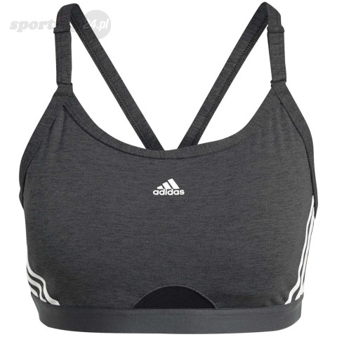 Stanik damski adidas Aeroreact Training Light-Support 3-Stripes Bra ciemnoszary HC7870 Adidas