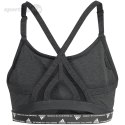 Stanik damski adidas Aeroreact Training Light-Support 3-Stripes Bra ciemnoszary HC7870 Adidas