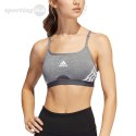 Stanik damski adidas Aeroreact Training Light-Support 3-Stripes Bra ciemnoszary HC7870 Adidas