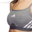 Stanik damski adidas Aeroreact Training Light-Support 3-Stripes Bra ciemnoszary HC7870 Adidas