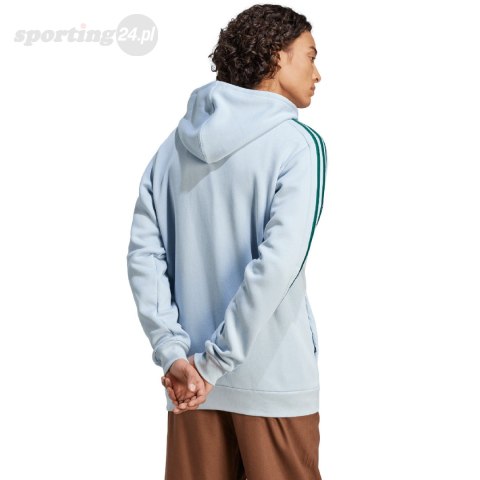 Bluza męska adidas Essentials Fleece 3-Stripes Full-Zip błękitna IJ8932 Adidas Bluza męska adidas Essentials Fleece 3-Stripes Full-Zip błękitna IJ8932 Adidas
