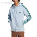 Bluza męska adidas Essentials Fleece 3-Stripes Full-Zip błękitna IJ8932 Adidas