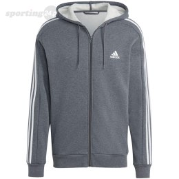 Bluza męska adidas Essentials Fleece 3-Stripes Full-Zip szara IJ6480 Adidas