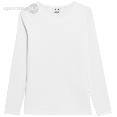 Koszulka damska longsleeve 4F F167 biała 4FAW23TLONF167 10S 4F Koszulka damska longsleeve 4F F167 biała 4FAW23TLONF167 10S 4F