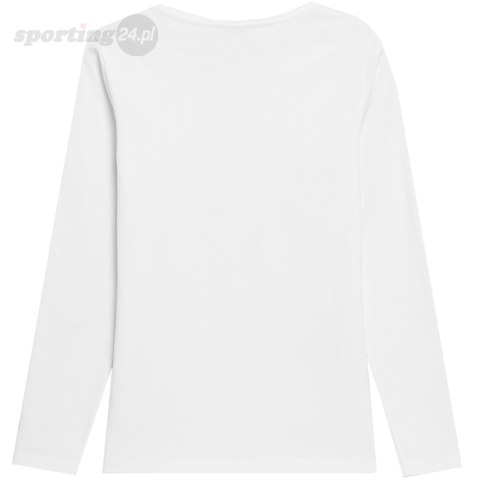 Koszulka damska longsleeve 4F F167 biała 4FAW23TLONF167 10S 4F Koszulka damska longsleeve 4F F167 biała 4FAW23TLONF167 10S 4F