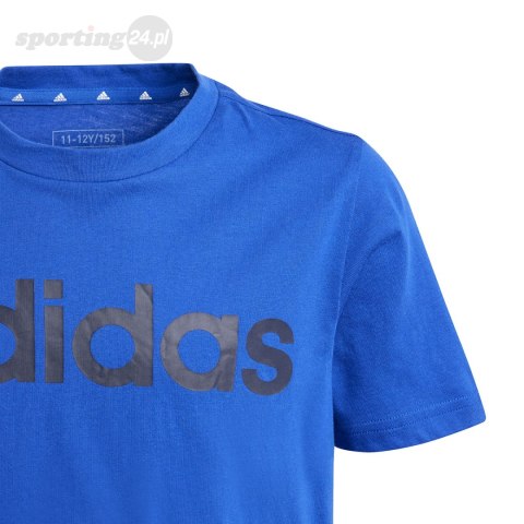 Koszulka dla dzieci adidas Essentials Linear Logo Cotton Tee niebieska IB4090 Adidas Koszulka dla dzieci adidas Essentials Linear Logo Cotton Tee niebieska IB4090 Adidas