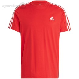 Koszulka męska adidas Essentials Single Jersey 3-Stripes Tee czerwona IC9339 Adidas