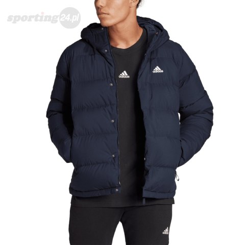 Kurtka męska adidas Helionic Hooded Down granatowa HG8750 Adidas Kurtka męska adidas Helionic Hooded Down granatowa HG8750 Adidas